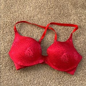 Red/Rose Victoria’s Secret Push Up Bra 34D
